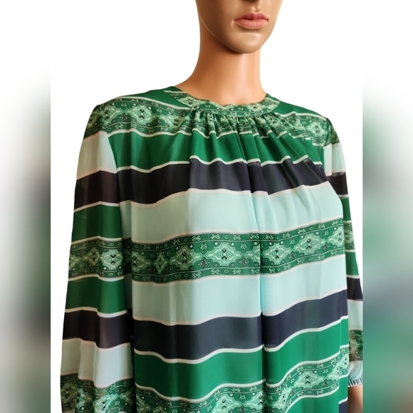 Eva Mendes NY & Co Green Striped Dress - Picture 4 of 8